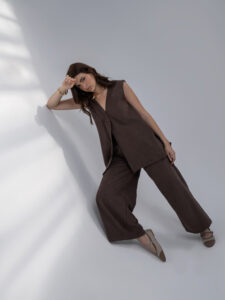 Pinstriped Wide-Leg Trousers - Image 2