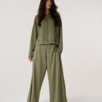 Wide-Leg Crepe Trousers