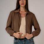 Zip-Up Velour Jacket With Pockets