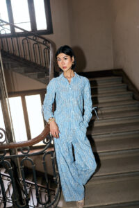 Embroidery Striped Linen Pants