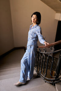 Embroidery Striped Linen Pants - Image 2