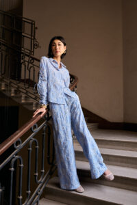 Embroidery Striped Linen Pants - Image 3