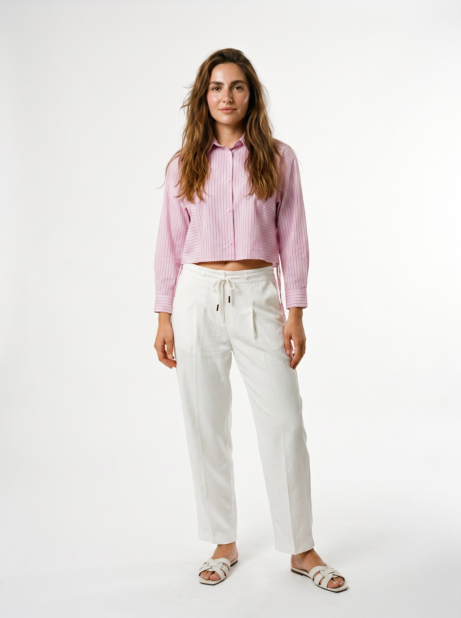 1-51.jpg Cropped Striped Blouse - Image 1