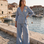 Starfish Linen Wrap Blouse