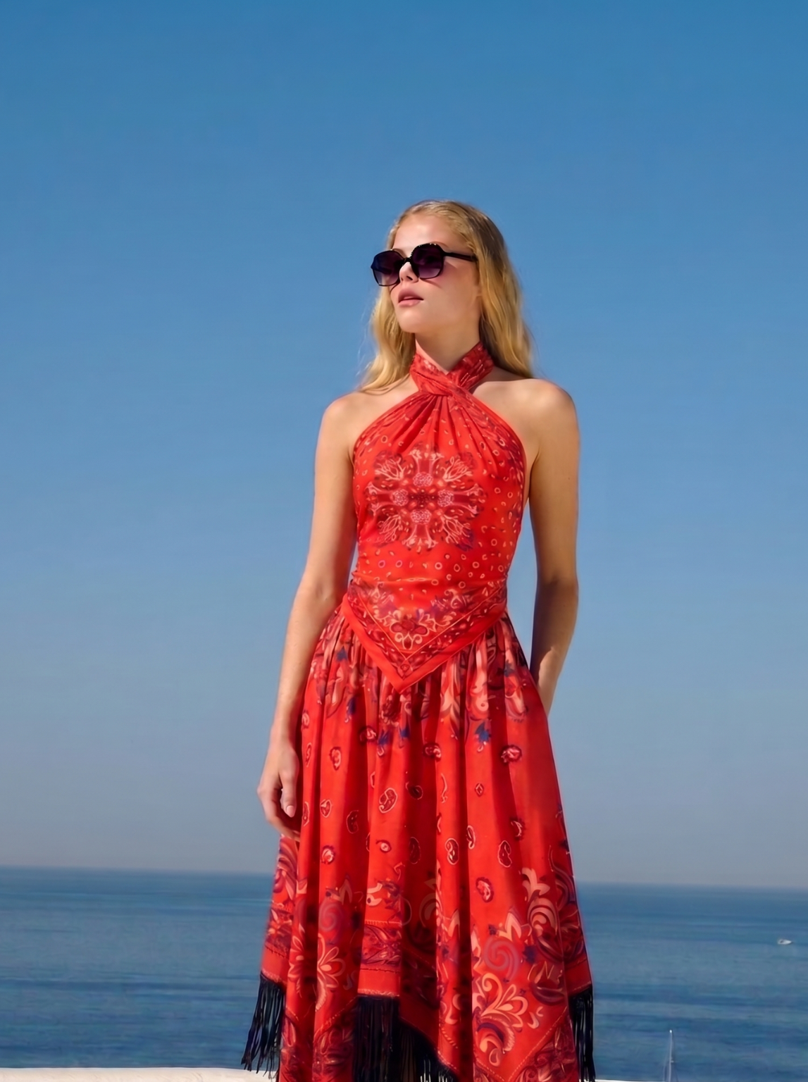 5238035010U09 Seaside Satin Twist-Tie Top - Image 1