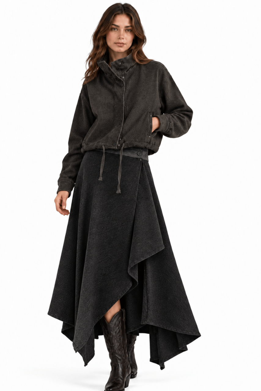 217 Asymmetric Midi Skirt - Image 1